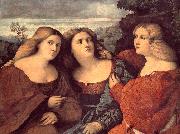 Palma Vecchio The Three Sisters (detail) dh oil on canvas